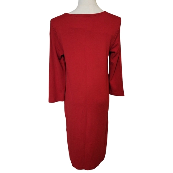 J. Jill Red Ponte Knit Shift Dress Size Small - Picture 4 of 5